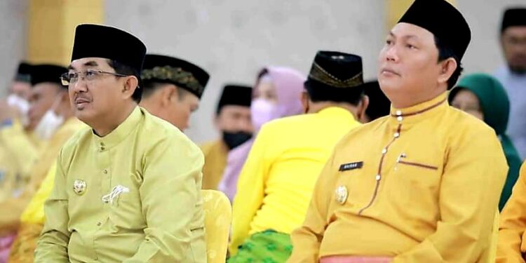 Bupati Tanjabbar Ikuti Upacara Harlah Pancasila Secara Virtual Reality Bersama Wabup 