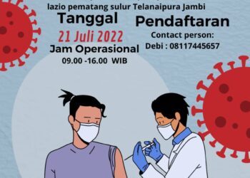 Besok Dinas Kesehatan Provinsi Jambi Kembali Gelar Vaksinasi