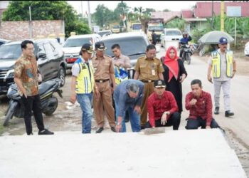 Ketua DPRD Edi Purwanto Tinjau Langsung Perbaikan Jalan Kumpeh – Suak Kandis