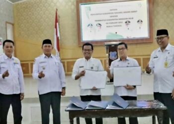 Wabup Hairan Sambut Langsung Kunjungan Pemkab Indragiri Hilir