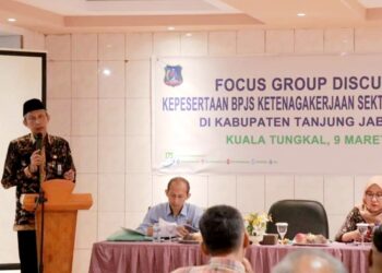 Sekda Hadiri FGD Kepesertaan BPJS Ketenagakerjaan Sektor Jasa Industri di Tanjabbar