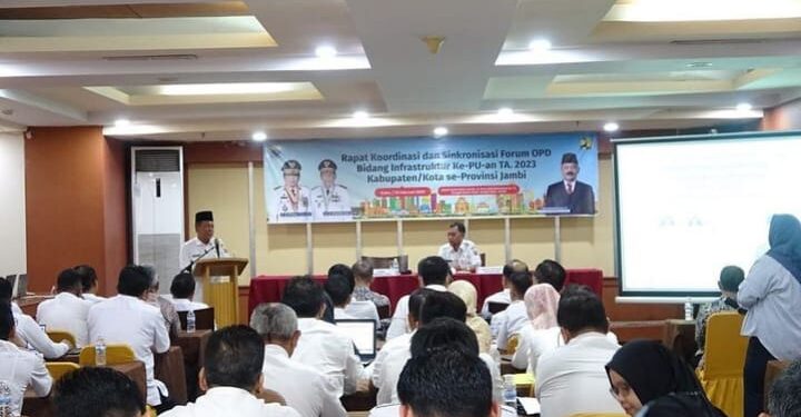 Rakor dan Sinkronisasi Forum OPD Bidang Infrastruktur Ke-PU-an di Buka Wagub Jambi