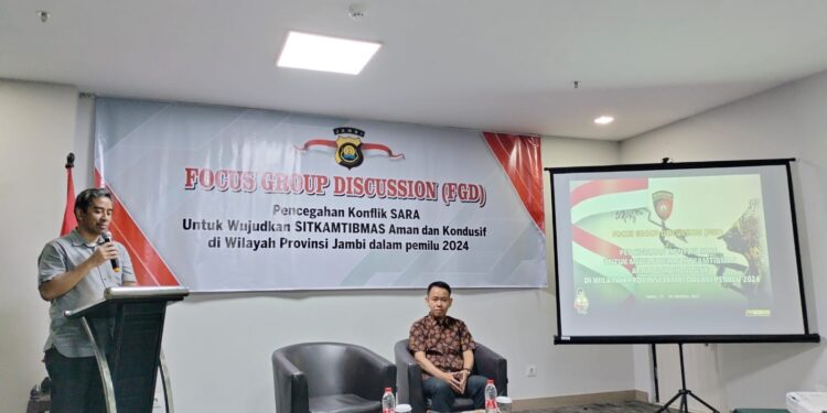 Wujudkan Pemilu Aman dan Kondusif, Polda Jambi Gelar FGD Pencegahan Konflik Sara
