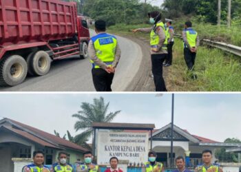 Jajaran Satlantas Polres Tanjab Barat Cek Daerah Rawan Laka Jalintim 