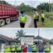 Jajaran Satlantas Polres Tanjab Barat Cek Daerah Rawan Laka Jalintim