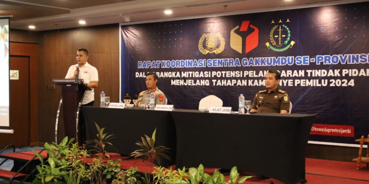 Hadapi Tahapan Kampanye, Bawaslu Jambi Gelar Rakor Sentra Gakkumdu