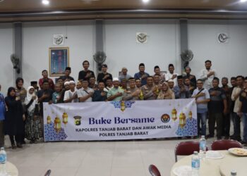 Tingkatkan Sinergitas Bersama Awak Media, Polres Tanjab Barat Gelar Bukber Bersama 