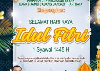 Direktur Bank 9 Jambi Cabang Bangko Deni Karyadi, SE, Mengucapkan Selamat Hari Raya Idul Fitri 1 Syawal 1445 H