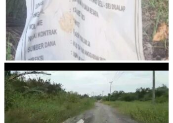 Telan Dana 7 M, Begini Kondisi Proyek Peningkatan jalan parit Deli-Sungai Dualap TA 2023