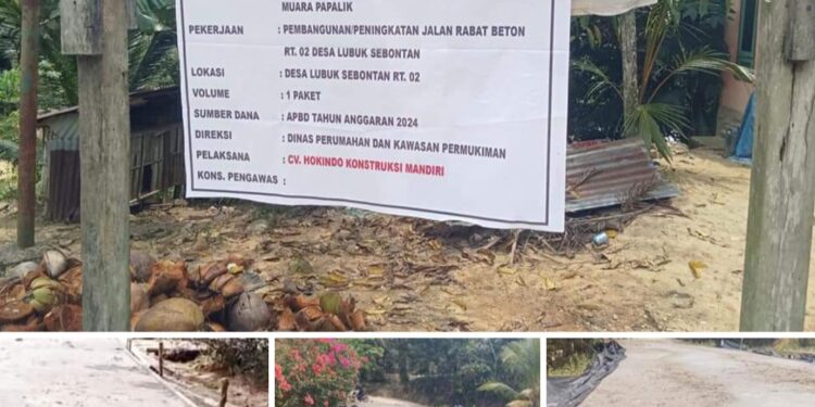 Diduga Kurang Semen, Rigid Beton Lubuk Sebontan Rusak dan Berdebu