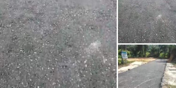 Miris, Baru Selesai Dikerjakan Proyek Pengaspalan RT. 04 Tebing Tinggi Sudah Rusak, Dinas Perkim : Akan Segera Kita Cek