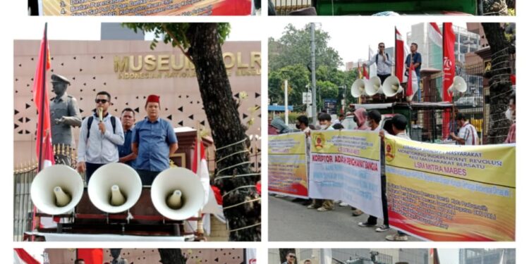 DIDUGA ADANYA PEMBOROSAN KEUANGAN NEGARA DPP LSM MITRA MABES GELAR AKSI DI HALAMAN KANTOR MABES POLRI