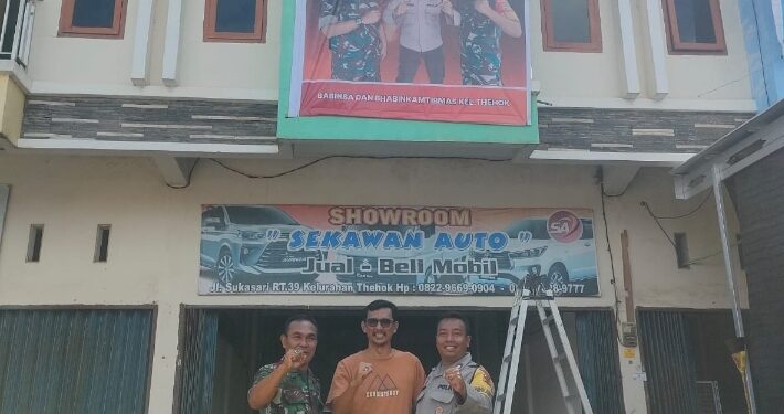 Bhabinkamtibmas dan Babinsa Kelurahan Thehok Himbau Warga untuk Waspada Terhadap Karhutla