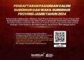 Pendaftaran Pasangan Calon Gubernur dan Wakil Gubernur Provinsi Jambi Tahun 2024