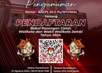 Pendaftaran Bakal Pasangan Calon Walikota dan Wakil Walikota Jambi Tahun 2024