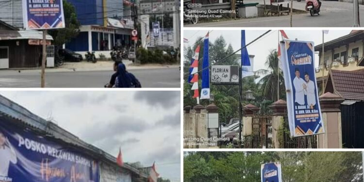 Ratusan Baliho Hairan-Amin Bertebaran di Kota Kualatungkal, Tipis Isu Gagal Calon