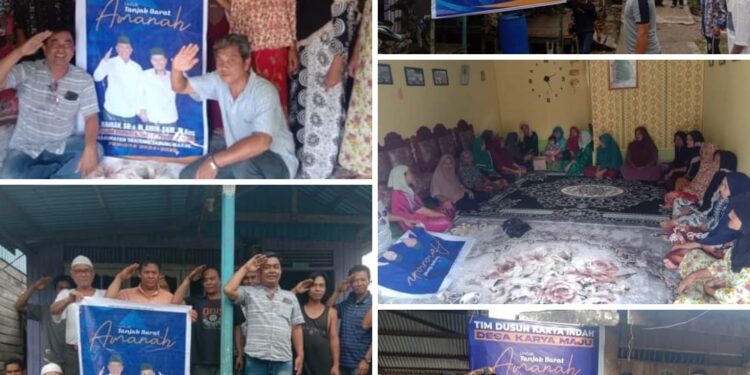 Gotong-royong Dirikan Posko Pemenangan, Warga Karya Maju Siap Dukung Hairan-Amin 