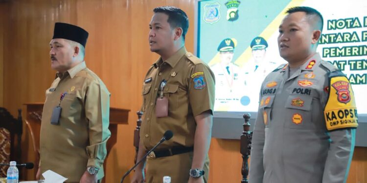 Tindak Lanjut Program Presiden, Pemkab dan Polres Tanjab Barat Teken MoU Ketahanan Pangan