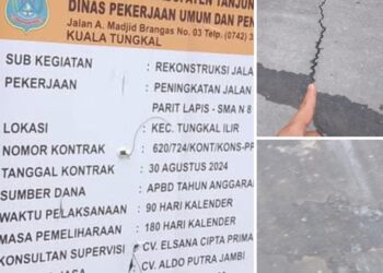 Proyek Rp6,3 Miliar Rusak Sebulan Selesai, Konsultan Pengawas Bungkam