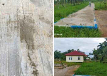 Dana Kelurahan 2024 Dipertanyakan, Rigid Beton di Bram Itam Kiri Rusak