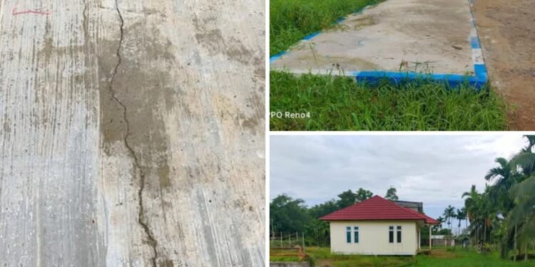 Dana Kelurahan 2024 Dipertanyakan, Rigid Beton di Bram Itam Kiri Rusak