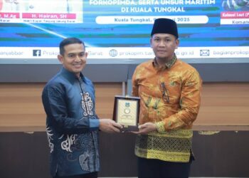 Perkuat Sinergi Maritim, Sekda Tanjab Barat Sambut Kunjungan Komandan Lanal Palembang