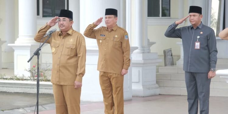 Tingkatkan Silaturahmi dan Evaluasi Kinerja, Pemkab Tanjab Barat Gelar Apel dan Halal Bihalal