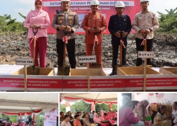 Kapolres Tanjab Barat Pimpin Groundbreaking Gedung SPPG, Dukung Prestasi dan Gizi Anak Bangsa