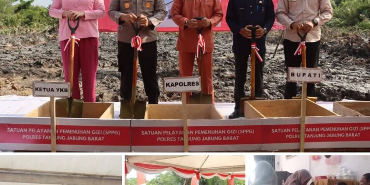 Kapolres Tanjab Barat Pimpin Groundbreaking Gedung SPPG, Dukung Prestasi dan Gizi Anak Bangsa