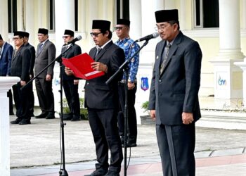 Upacara Hari Kesaktian Pancasila di Tanjab Barat Khidmat, Syufrayogi Syaiful Bacakan Ikrar