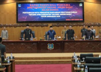 DPRD Tanjab Barat Gelar Rapat Paripurna Penyampaian Nota Ranperda APBD Tahun Anggaran 2026