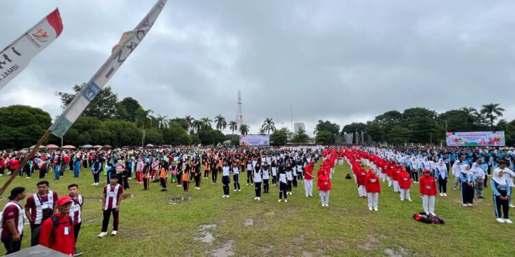 5.000 Warga Jambi Senam Melayu Nusantara Sambut HUT Jambi ke 69, KORMI Pecahkan Rekor MURI