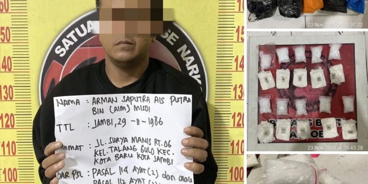 Peredaran Sabu Setengah Kilo Terungkap, Polres Tanjab Barat Amankan Pelaku dari Jambi