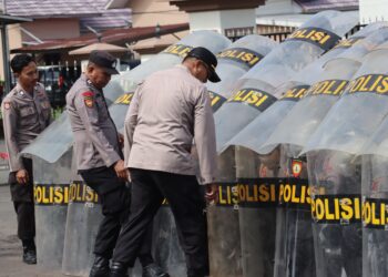 Polres Tanjab Barat Asah Dalmas, Personel Siap Hadapi Situasi Kontinjensi